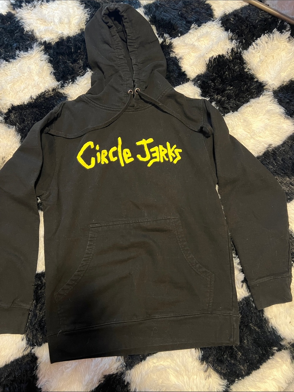 Circle Jerks Black Hoodie with Yellow Logo